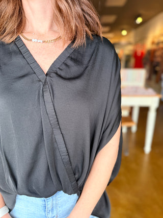 Bellmeade Satin Wrap Blouse