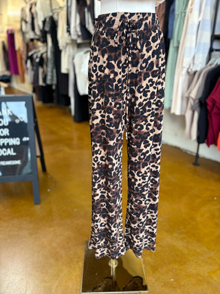 Drawstring Leopard Pants