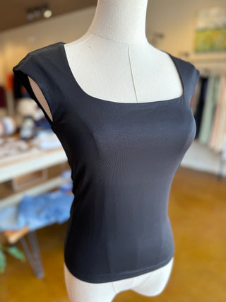 Square Neck Cap Sleeve Top