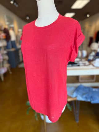 Slubbed Knit with Cuff Sleeve