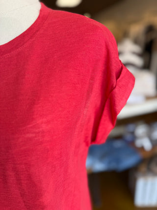 Slubbed Knit with Cuff Sleeve