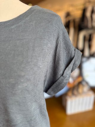 Slubbed Knit with Cuff Sleeve