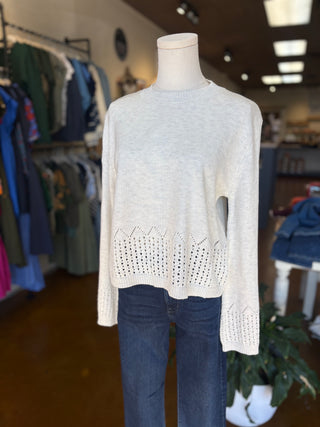 Crochet Border Knit Sweater