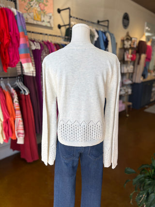 Crochet Border Knit Sweater