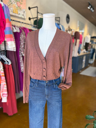 Pintucked Cropped Cardigan