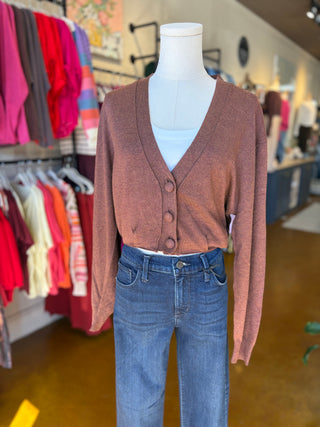 Pintucked Cropped Cardigan