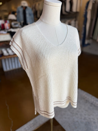 Open Knit V-Neck Sweater Vest