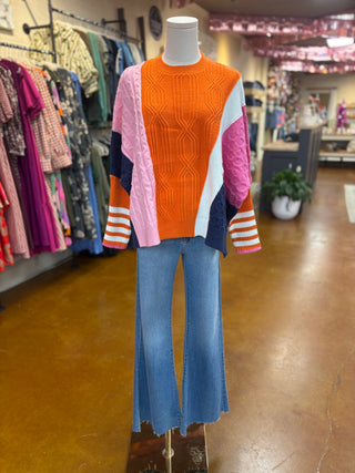 Colorblocked Knit Sweater