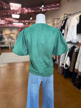 Twist Waist Suede Top