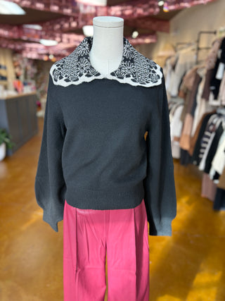 Contrast Collar Sweater