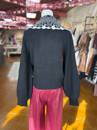 Contrast Collar Sweater