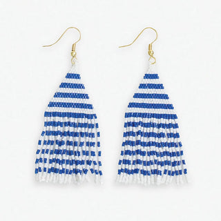 Lexie Horizontal Lines Beaded Fringe Earrings