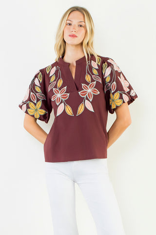 Isabelle Embroidered Floral Top