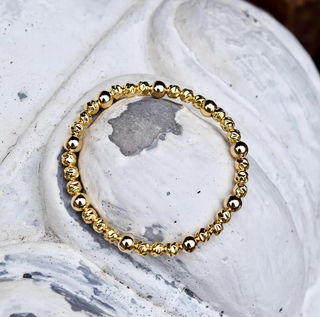 14K Gold Filled Hammered Bead Bracelet