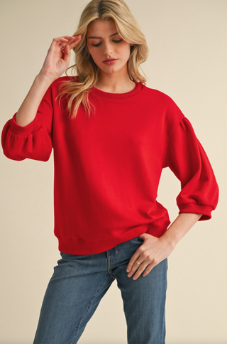 Janie 3/4 Balloon Sleeve Top