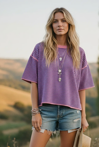 Striped Oversized Knit Top