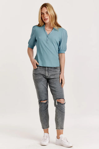 Tanner Puff Sleeve Henley Top