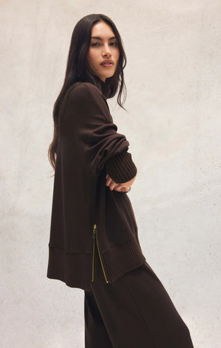 Sable Luxe Mock Neck Top