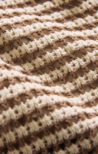 Kylo Striped Crochet Open Knit Sweater