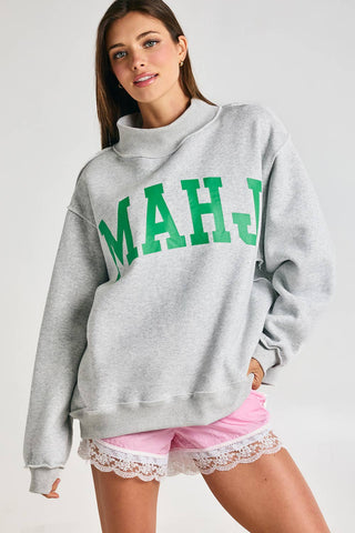 MAHJONG  Reversible "MAHJ"&"BAM" Mock Neck Sweatshirt
