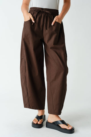 Ember Cotton Barrel-Leg Utility Pants