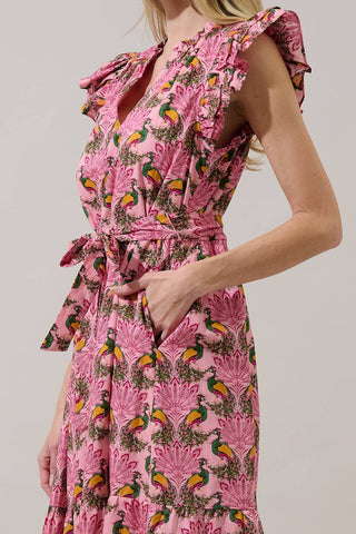 Peacock Bay Sita Ruffle Midi Dress