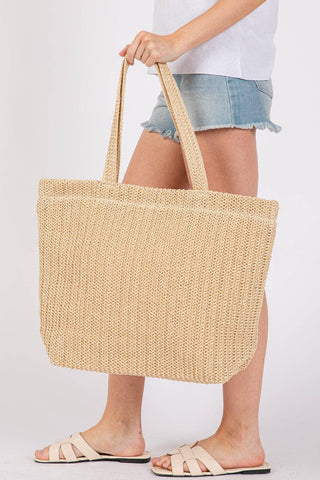 Crochet Straw Tote Bag