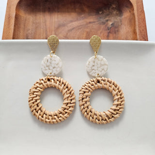 Lana Earrings - Dark Rattan