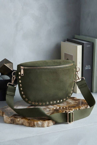 Carina Suede Studded Crossbody Bag