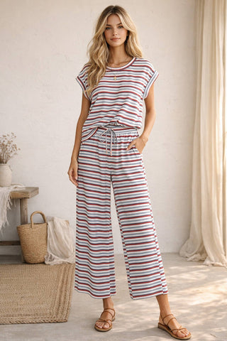 4th of July Americana Ribbed Striped Lounge Set