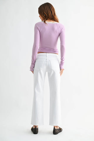 Stretchy Straight White Denim