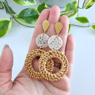 Lana Earrings - Dark Rattan