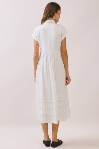 Classic Shirt Pleated Dress