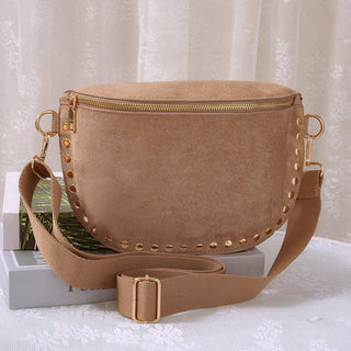 Carina Suede Studded Crossbody Bag