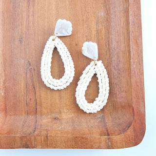 Malia Earrings - Light Rattan