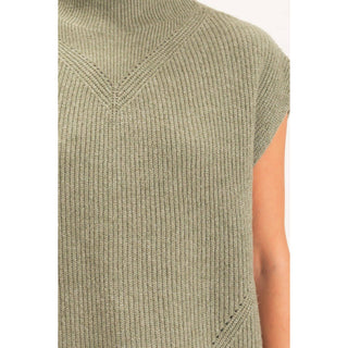 Sleeveless High Neck Sweater