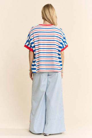 Striped Short Sleeve Boxy Tee