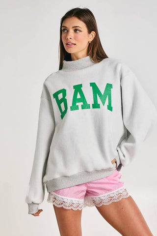 MAHJONG  Reversible "MAHJ"&"BAM" Mock Neck Sweatshirt
