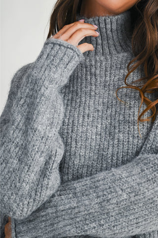 Brushed Mock Neck Sweater