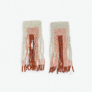 Ava Geo Shapes Beaded Fringe Earrings