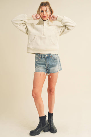 Dove Funnel Neck Half Zip