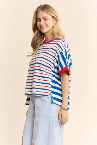 Striped Short Sleeve Boxy Tee
