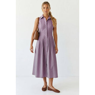 Sleeveless Midi Shirt Dress