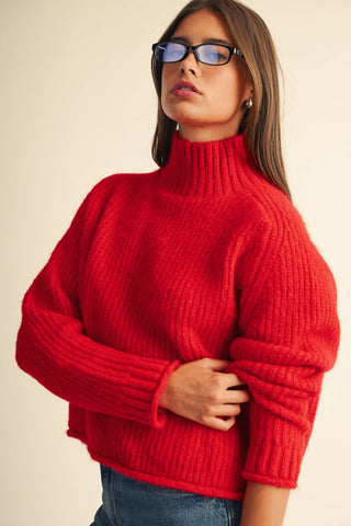 Brushed Mock Neck Sweater