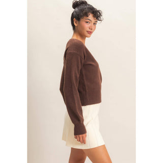 Wrap V Neck Sweater