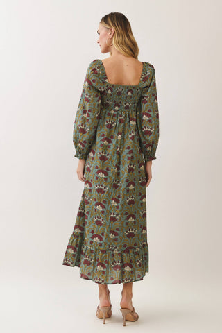 Floral Square Neck Maxi Dress