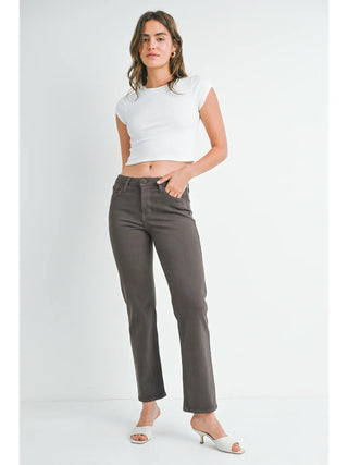 Clean Mid-Rise Straight Jeans