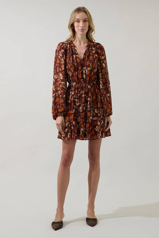 Paxton Balloon Sleeve Mini Dress Autumn