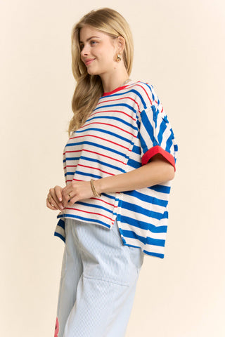 Striped Short Sleeve Boxy Tee