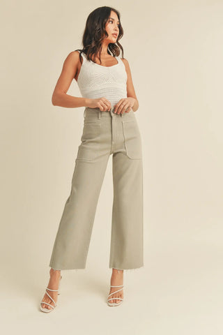 High Rise Utility Wide Leg Jean